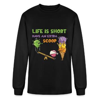 Life Is Short Have An Extra Scoop - Men's Long Sleeve T-Shirt - black - Front