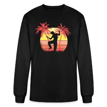 Hiphop Girl Break Dance Music Dancer Summer - Men's Long Sleeve T-Shirt - black - Front