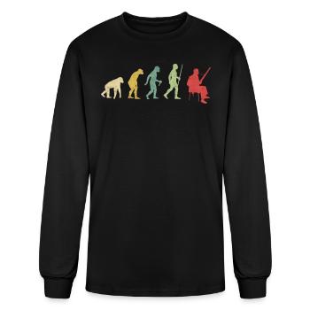Oboe Playing Evolution - Men's Long Sleeve T-Shirt - black - Front