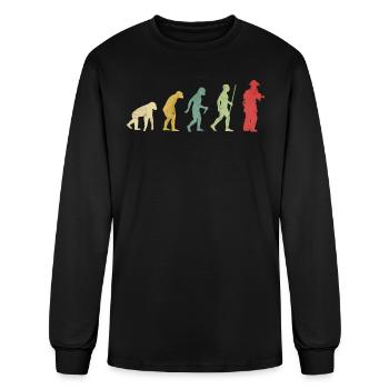 Fireman With Hose Evolution - Men's Long Sleeve T-Shirt - black - Front