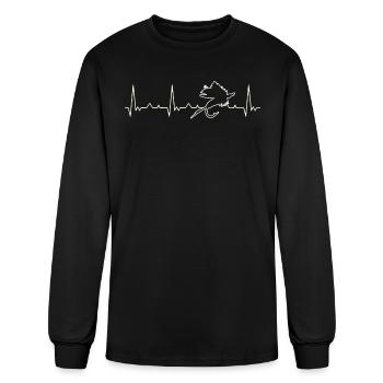 Lure. Heart. Love. EKG. Pulse. Beat. - Men's Long Sleeve T-Shirt - black - Front