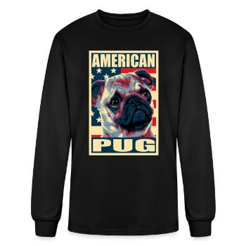 American Pug Propaganda - Men's Long Sleeve T-Shirt - black - Front