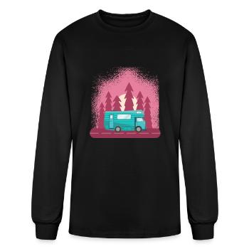 Motor Home in the woods - Men's Long Sleeve T-Shirt - black - Front