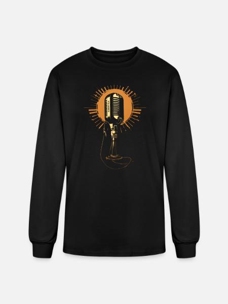Microphone Retro Mic - Men's Long Sleeve T-Shirt - black