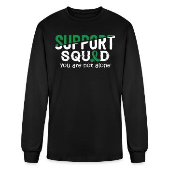 Squad- Spinal Cord Injuries Awareness Ribbon Shirt - Men's Long Sleeve T-Shirt - black - Front