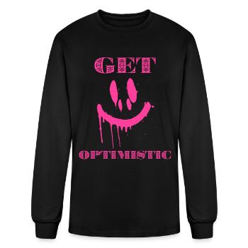 Get optimistic - Men's Long Sleeve T-Shirt - black - Front