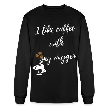 i like coffee with my oxygen - Men's Long Sleeve T-Shirt - black - Front