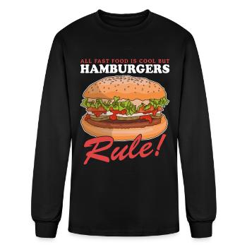 Hamburgers Rule Hamburger Burgers - Men's Long Sleeve T-Shirt - black - Front