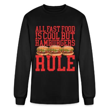 Hamburgers Rule Hamburger Burgers - Men's Long Sleeve T-Shirt - black - Front