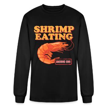 Shrimp Eating Seafood Shrimp - Men's Long Sleeve T-Shirt - black - Front