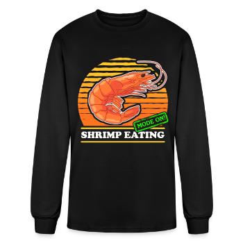 Shrimp Eating Seafood Shrimp - Men's Long Sleeve T-Shirt - black - Front