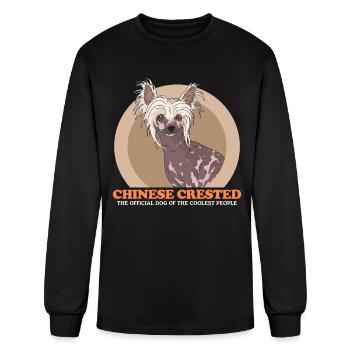 Chien chinois à crête des plus cool - T-shirt à manches longues Homme - noir - Devant