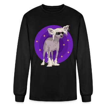 Propriétaire de chien à crête chinois - T-shirt à manches longues Homme - noir - Devant