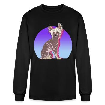 Propriétaire de chien à crête chinois - T-shirt à manches longues Homme - noir - Devant