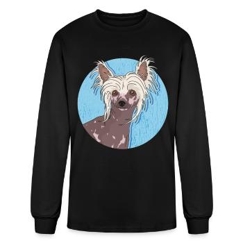 Propriétaire de chien à crête chinois - T-shirt à manches longues Homme - noir - Devant