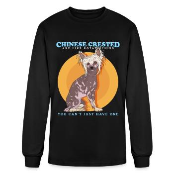 Les Chinois à crête sont comme les propriétaires de chiens - T-shirt à manches longues Homme - noir - Devant