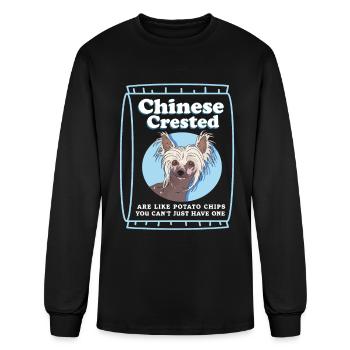 Les Chinois à crête sont comme les propriétaires de chiens - T-shirt à manches longues Homme - noir - Devant