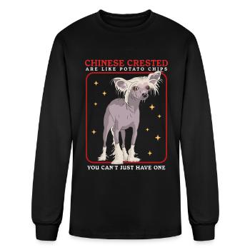Les Chinois à crête sont comme les propriétaires de chiens - T-shirt à manches longues Homme - noir - Devant