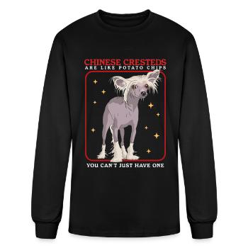 Les Chinois à crête sont comme les propriétaires de chiens - T-shirt à manches longues Homme - noir - Devant