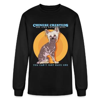Les Chinois à crête sont comme les propriétaires de chiens - T-shirt à manches longues Homme - noir - Devant
