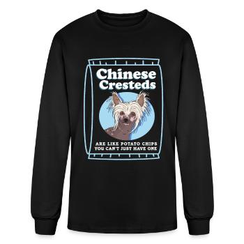Les Chinois à crête sont comme les propriétaires de chiens - T-shirt à manches longues Homme - noir - Devant