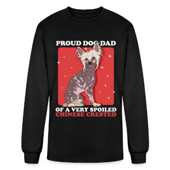 Propriétaire chinois de chien de papa à crête - T-shirt à manches longues Homme - noir - Devant