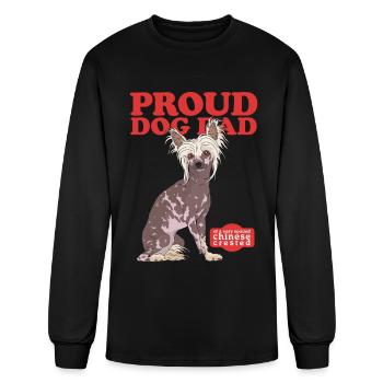 Propriétaire chinois de chien de papa à crête - T-shirt à manches longues Homme - noir - Devant