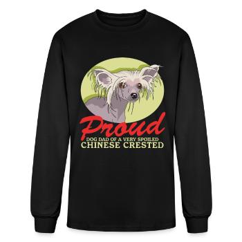 Propriétaire chinois de chien de papa à crête - T-shirt à manches longues Homme - noir - Devant