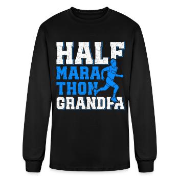 Half Marathon Grandpa Marathoner - Men's Long Sleeve T-Shirt - black - Front