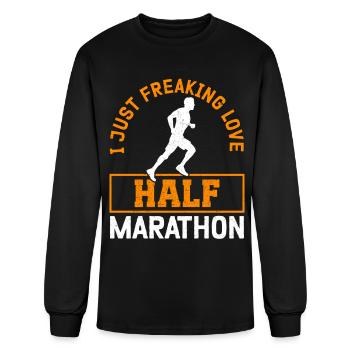 Marathoner I Love Half Marathon - Men's Long Sleeve T-Shirt - black - Front