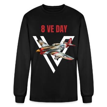 P15 Spitfire 8VE day - Men's Long Sleeve T-Shirt - black - Front