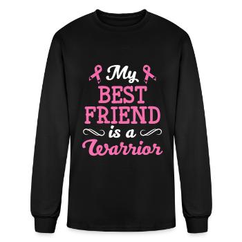 Breast Cancer Awareness - My Best Friend Is A - Men's Long Sleeve T-Shirt - black - Front