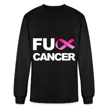 Tshirt Fuck Cancer pour la sensibilisation au cancer du sein - T-shirt à manches longues Homme - noir - Devant