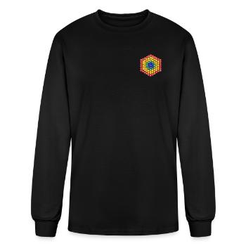 Hexagon Crypto Collage - Men's Long Sleeve T-Shirt - black - Front