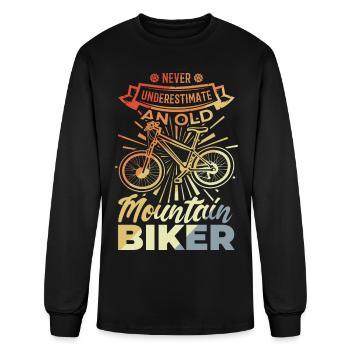 Mountain Biker Grandfather - Men's Long Sleeve T-Shirt - black - Front