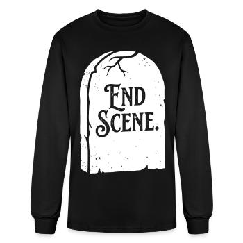 End Scene Tombstone Graphic - Men's Long Sleeve T-Shirt - black - Front