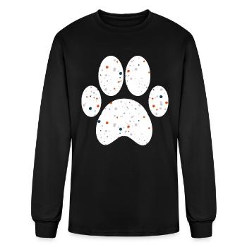 Beautiful Paint Splash Pattern Paw - Men's Long Sleeve T-Shirt - black - Front