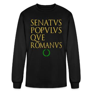 Senate and people of Rome written in latin - Men's Long Sleeve T-Shirt - black - Front