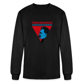 Vintage Übermensch Nietzsche Philosophy Nihilism - Men's Long Sleeve T-Shirt - black - Front