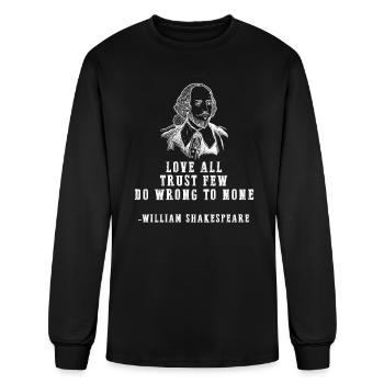 Love All William Shakespeare Quote Literature - Men's Long Sleeve T-Shirt - black - Front