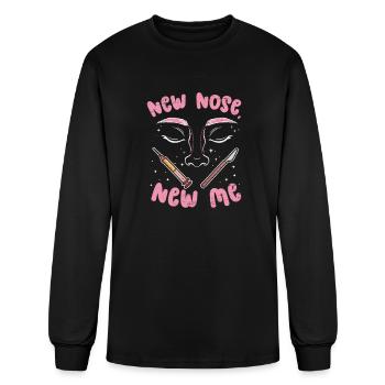 New Nose New Me Rhinoplasty Cosmetic Nose Surgery - Men's Long Sleeve T-Shirt - black - Front