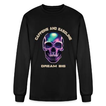 Caffeine and gasoline skull - Men's Long Sleeve T-Shirt - black - Front