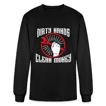 Mechanic profession spanner screws engineer - Men's Long Sleeve T-Shirt - black - Front