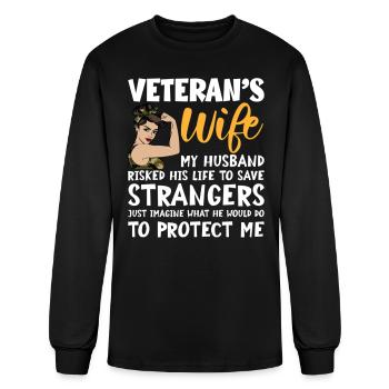 Veteran's Wife Veterans Day - Men's Long Sleeve T-Shirt - black - Front