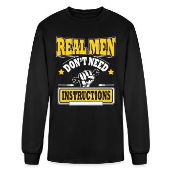 Real men don't need instructions - Men's Long Sleeve T-Shirt - black - Front