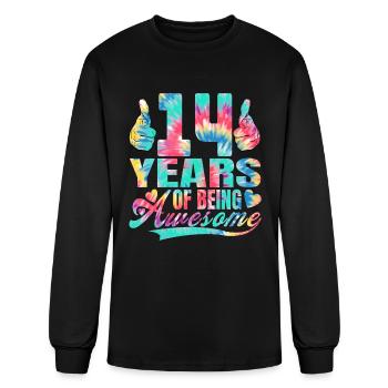 14th Birthday or Anniversary 14 Years of Being - Men's Long Sleeve T-Shirt - black - Front