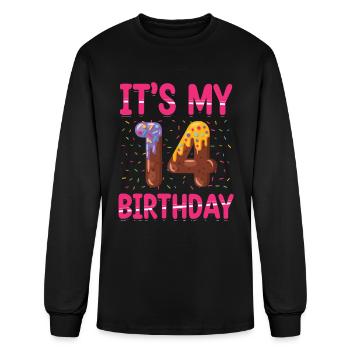 It's My 14th Birthday | Sprinkles Themed | Kids - Men's Long Sleeve T-Shirt - black - Front
