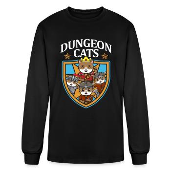 Dungeon Cats | Anime Lover | Otaku Shirt | Manga - Men's Long Sleeve T-Shirt - black - Front