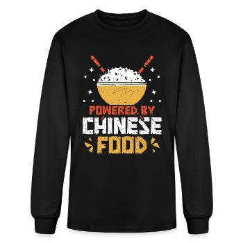 Powered By Chinese Food | Chinese Culture | - Men's Long Sleeve T-Shirt - black - Front