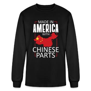 Made In America Chinese Parts | Chinese Culture | - Men's Long Sleeve T-Shirt - black - Front